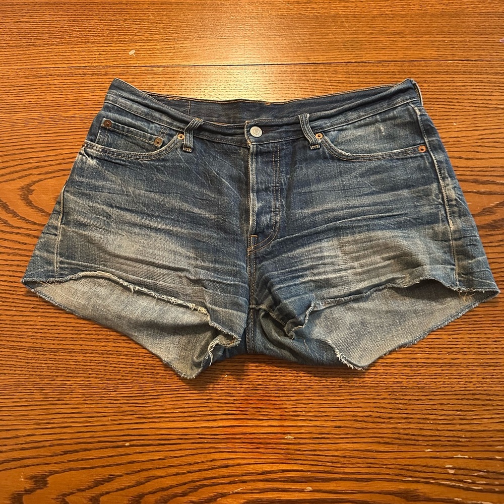 Levi's Blue Jean Shorts Distressed Cut-Off Style